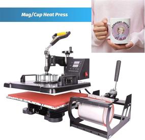 img 1 attached to 🔥 CO-Z 110V Heat Press 360 Degree Swivel Machine: 5-in-1 Combo Sublimation Press for T-Shirts, Mugs, Hats & More (12x15 inches, Intelligent Audible Alarm)