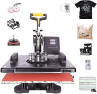 🔥 co-z 110v heat press 360 degree swivel machine: 5-in-1 combo sublimation press for t-shirts, mugs, hats & more (12x15 inches, intelligent audible alarm) logo