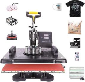 img 4 attached to 🔥 CO-Z 110V Heat Press 360 Degree Swivel Machine: 5-in-1 Combo Sublimation Press for T-Shirts, Mugs, Hats & More (12x15 inches, Intelligent Audible Alarm)