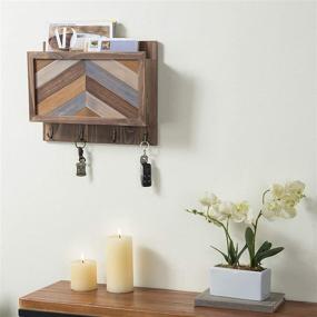 img 1 attached to MyGift Chevron Mounted Entryway Organizer