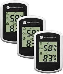 img 2 attached to Stay in Control of Indoor Climate: Ambient Weather WS-03-3 Compact Temperature and Humidity Monitor, 3 Pack