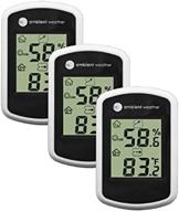 stay in control of indoor climate: ambient weather ws-03-3 compact temperature and humidity monitor, 3 pack логотип