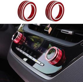 img 2 attached to 🔴 Enhance and Protect Your Toyota Corolla: Thor-Ind Red Engine Start Stop Button AC Air Conditioner Knob Rearview Mirror Knob Cover Trim for 2019-2021 Models