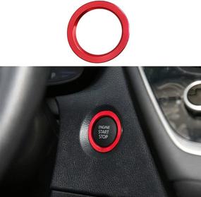 img 1 attached to 🔴 Enhance and Protect Your Toyota Corolla: Thor-Ind Red Engine Start Stop Button AC Air Conditioner Knob Rearview Mirror Knob Cover Trim for 2019-2021 Models