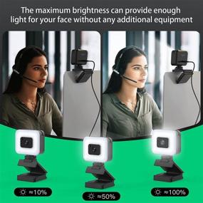 img 2 attached to FDKOBE Full HD 1080P Webcam with Ring Light, Microphone, and Tripod 📷 for Laptop/MacBook - Adjustable Brightness, Autofocus - Ideal for Streaming, Video Calls, Zoom, Skype