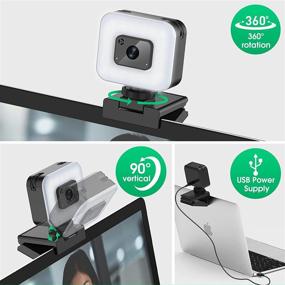 img 1 attached to FDKOBE Full HD 1080P Webcam with Ring Light, Microphone, and Tripod 📷 for Laptop/MacBook - Adjustable Brightness, Autofocus - Ideal for Streaming, Video Calls, Zoom, Skype