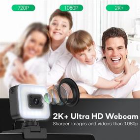 img 3 attached to FDKOBE Full HD 1080P Webcam with Ring Light, Microphone, and Tripod 📷 for Laptop/MacBook - Adjustable Brightness, Autofocus - Ideal for Streaming, Video Calls, Zoom, Skype