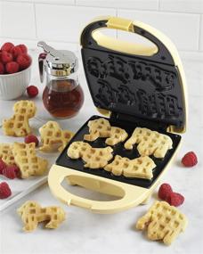 img 3 attached to Nostalgia ANML400 Circus Animal Waffle Maker - Vibrant Yellow Color