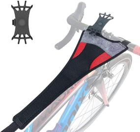 img 4 attached to 🚲 Thinvik Bike Frame Sweat Guard with Phone Mount - Prevents Corrosion and Absorbs Sweat for Indoor Cycling Training on Bicycle Trainers