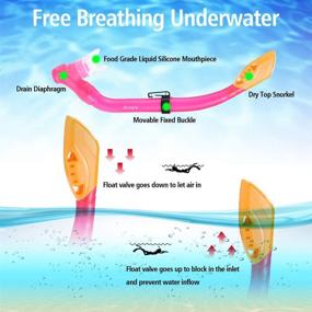 img 1 attached to 🏊 Adicop Kids Mask Fin Snorkel Set: Ideal Gear for 3-7 Years Old Boys and Girls with Panoramic Snorkel Mask, Diving Goggles, Dry Top Snorkel, and Adjustable Fins - Perfect for Snorkeling, Swimming, and Freediving
