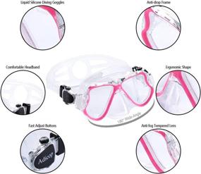 img 2 attached to 🏊 Adicop Kids Mask Fin Snorkel Set: Ideal Gear for 3-7 Years Old Boys and Girls with Panoramic Snorkel Mask, Diving Goggles, Dry Top Snorkel, and Adjustable Fins - Perfect for Snorkeling, Swimming, and Freediving