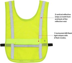 img 2 attached to 🏃 Illumifun Reflective Vest Running Gear with Large Pocket - 2 Flash Mode LED Safety Vest: Adjustable High Visibility for Night Cycling, Motorcycle, Running, Jogging, Dog Walking