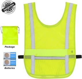 img 3 attached to 🏃 Illumifun Reflective Vest Running Gear with Large Pocket - 2 Flash Mode LED Safety Vest: Adjustable High Visibility for Night Cycling, Motorcycle, Running, Jogging, Dog Walking