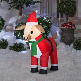 img 1 attached to 🎅 Inflatable Goat in Santa Suit for Christmas - Gemmy Airblown, 3.5 ft Tall, Red