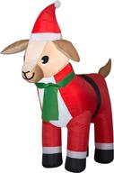 🎅 inflatable goat in santa suit for christmas - gemmy airblown, 3.5 ft tall, red логотип