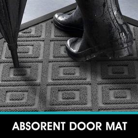 img 1 attached to 🚪 MATALL Durable Front Door Mat - Grey Heavy Duty Doormat for Garage, Patio & High Traffic Areas - Indoor Outdoor Non-Slip Rug Welcome Entrance Mat (29.5”x17”)