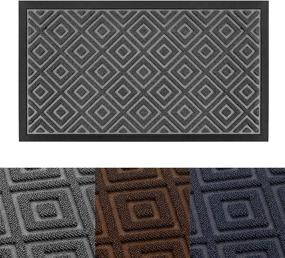 img 4 attached to 🚪 MATALL Durable Front Door Mat - Grey Heavy Duty Doormat for Garage, Patio & High Traffic Areas - Indoor Outdoor Non-Slip Rug Welcome Entrance Mat (29.5”x17”)