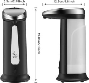 img 1 attached to 🤲 Flexzion Touchless Electric Sensor Soap Dispenser - Refillable, Fingerprint Resistant Hand Sanitizer and Dish Liquid Washer for Bathroom, Kitchen Sink, Shower, Home, Kids