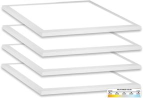 img 4 attached to NUWATT 1x1 FT LED 12-inch Square Surface Mount Ceiling Panel (4 Pack) 18W - Built-in Internal Driver, 5 Color Opt (5CCT) 2700K 3000K 3500K 4000K 5000K, Triac Dimmable, 120V, 1 Inch Thick, High CRI (90)