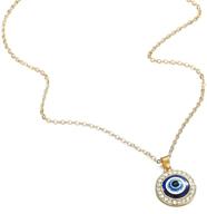 🧿 turkish guard necklace - evil eye amulet pendant necklace with statement circle crystal glass charm. ojo choker for women and girls, eye jewelry for protection logo