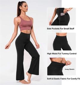 img 2 attached to OLIOMES Bootcut Yoga Pants for Women with Pockets | Flared Leggings, High-Waisted Bootleg Workout Casual Lounge Sweatpants