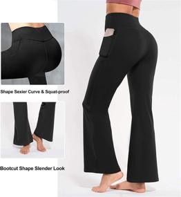 img 1 attached to OLIOMES Bootcut Yoga Pants for Women with Pockets | Flared Leggings, High-Waisted Bootleg Workout Casual Lounge Sweatpants