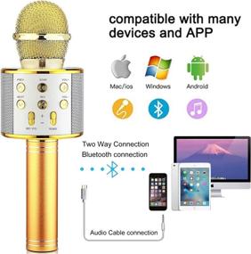 img 3 attached to 🎤 HL Audio Christmas Karaoke Microphone: Perfect for Kids Girls Holiday Fun!
