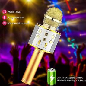 img 2 attached to 🎤 HL Audio Christmas Karaoke Microphone: Perfect for Kids Girls Holiday Fun!