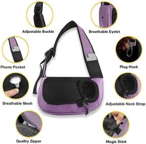 img 1 attached to HOOPET Pet Dog Sling Carrier - Small Cats Dogs Sling Bag Hands-Free Breathable Mesh Adjustable Strap for Outdoor Travel