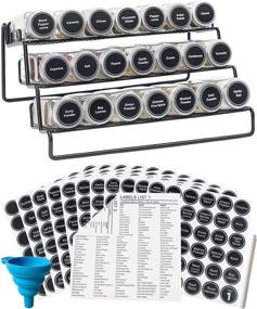 img 4 attached to 🌶️ Organize Your Spices with the 3 Tier Cabinet Spice Rack & Glass Jars Set - Includes 386 Labels, Chalk Marker, and Funnel!