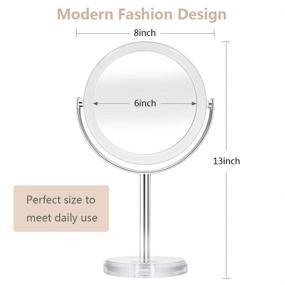 img 3 attached to Cheftick Double Sided Magnifying Makeup Mirror - 1X & 10X, 360 Degree Swivel - Ideal for Bathroom or Bedroom Vanity, Transparent