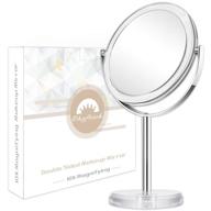 cheftick double sided magnifying makeup mirror - 1x & 10x, 360 degree swivel - ideal for bathroom or bedroom vanity, transparent logo