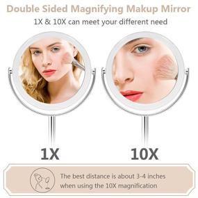 img 2 attached to Cheftick Double Sided Magnifying Makeup Mirror - 1X & 10X, 360 Degree Swivel - Ideal for Bathroom or Bedroom Vanity, Transparent