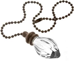 img 2 attached to 🎀 PENCK Decorative Fan Pull Chain Ornament Set: Enhance Your Light Fan with 12 Inch Bronze Chains and Crystal Glass Pendant Decor, Pack of 2