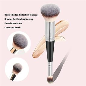 img 3 attached to Dual-Ended Daubigny Makeup Brushes: Foundation & Concealer Brush Combo for Perfect Looks. Featuring Premium Luxe Hair, Rounded-Tapered Flawless Brush Ideal for Liquid, Cream, Powder/Blending/Buffing/Concealer Application.