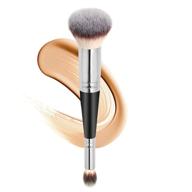 dual-ended daubigny makeup brushes: foundation & concealer brush combo for perfect looks. featuring premium luxe hair, rounded-tapered flawless brush ideal for liquid, cream, powder/blending/buffing/concealer application. logo