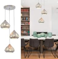 🔦 ylong-zs 3-light industrial pendant light: vintage style chandelier with metal cage, crystal beads, and ceiling flush mount for kitchen, dining, hallway, or bedroom логотип