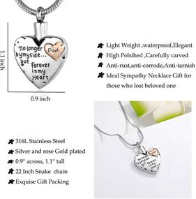 img 2 attached to Cremation Jewelry for Ashes: Forever in My Heart - Urn Pendant Necklace for Remembering Loved Ones