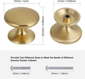 img 3 attached to 🔍 1 Inch Brass Drawer Knobs - 12-Pack Kitchen Cabinet Knobs by BIGLUFU