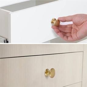 img 2 attached to 🔍 1 Inch Brass Drawer Knobs - 12-Pack Kitchen Cabinet Knobs by BIGLUFU