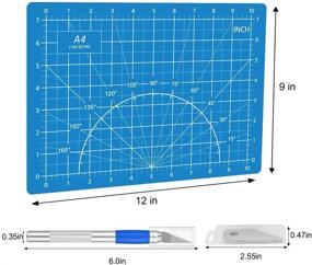 img 1 attached to 🔷 Blue Rotary Cutter Set - 39 Pieces Quilting Kit incl. 45mm Fabric Cutter with 5 Extra Blades, A4 Cutting Mat, 2 Craft Knife Set, Quilting Ruler, Sewing Clips - Ideal for Crafting, Sewing, Patchworking