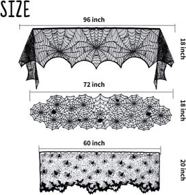 img 3 attached to 🕷️ 5-Pack Halloween Spider Decorations Set: Fireplace Mantel Scarf, Round Table Cover, Lace Table Runner, Cobweb Lampshade, and 60 Pcs Scary 3D Bat for Halloween Party Décor