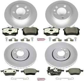 img 2 attached to 🚘 Volkswagen Euro-Stop Комплект тормозных колодок - Power Stop ESK899, передние и задние