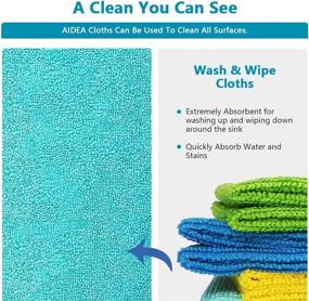 img 3 attached to 🧽 AIDEA Microfiber Cleaning Cloths - 50 Pack, All-Purpose, Soft and Highly Absorbent, Lint-Free - Streak-Free Washcloth Set for Home, Kitchen, Car, Window Cleaning - Ideal Gifts (12in.x 12in.)