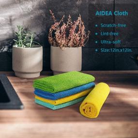 img 1 attached to 🧽 AIDEA Microfiber Cleaning Cloths - 50 Pack, All-Purpose, Soft and Highly Absorbent, Lint-Free - Streak-Free Washcloth Set for Home, Kitchen, Car, Window Cleaning - Ideal Gifts (12in.x 12in.)