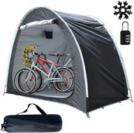 🚲 waterproof outdoor bike storage shed with window and floor, including 18-in-1 snowflake multi tool and combination lock - ideal for storing 2 bikes, tricycle, and gardening tools logo