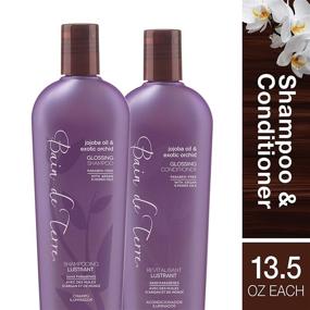 img 3 attached to Bain de Terre Jojoba Oil and Exotic Orchid Glossing Shampoo and 🌺 Conditioner Set with Argan and Monoi Oil - Paraben-free, 2 Count, 13.5 Ounce