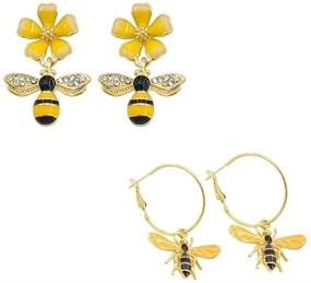 img 4 attached to Dangle Earrings Sunflower Statement Jewelry