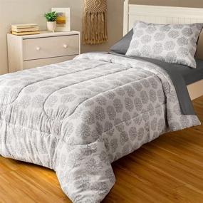 img 4 attached to 🌸 Dawn 5-Piece Reversible Bed-in-a-Bag Comforter Set in Floral Gray - Twin/Twin XL Size, with Matching Sheets & Pillowcases - Soft, Cozy, Durable & Easy Care