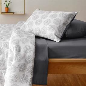 img 3 attached to 🌸 Dawn 5-Piece Reversible Bed-in-a-Bag Comforter Set in Floral Gray - Twin/Twin XL Size, with Matching Sheets & Pillowcases - Soft, Cozy, Durable & Easy Care